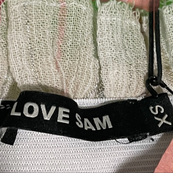 𝅺love Sam Smocked Off the Shoulder with Tassels Boho Top Size Extra Small - Picture 14 of 15